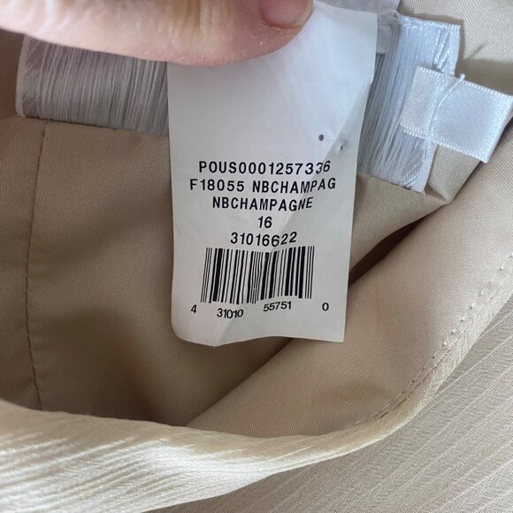 Davids Bridal One-Shoulder Champagne Maxi Dress Size 16 Formal Bride Gown Event - Picture 5 of 14